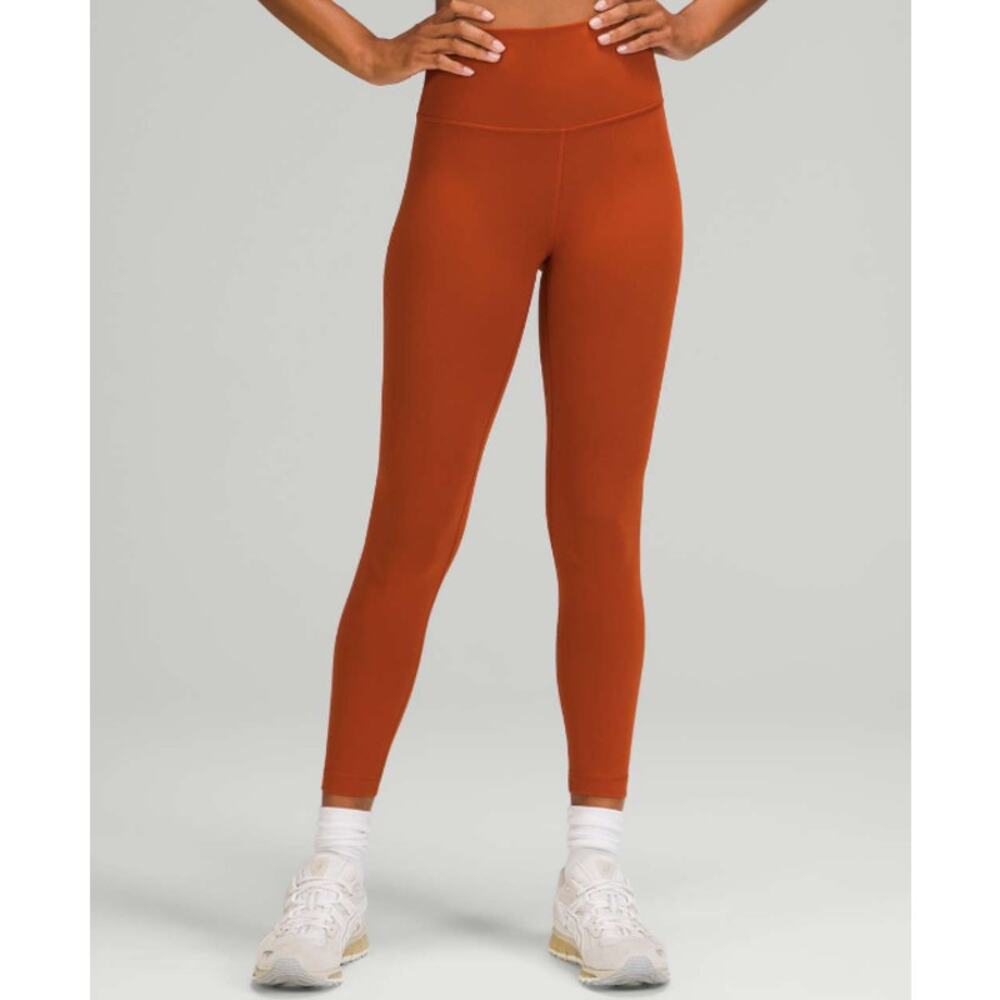 LULULEMON Wunder Train High-Rise Leggings Size 18 Red Aztec Brick 25" Inseam EUC